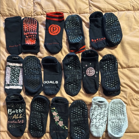 Pure Barre Non-Slip Grip Socks - Black and Gray - Picture 2 of 2